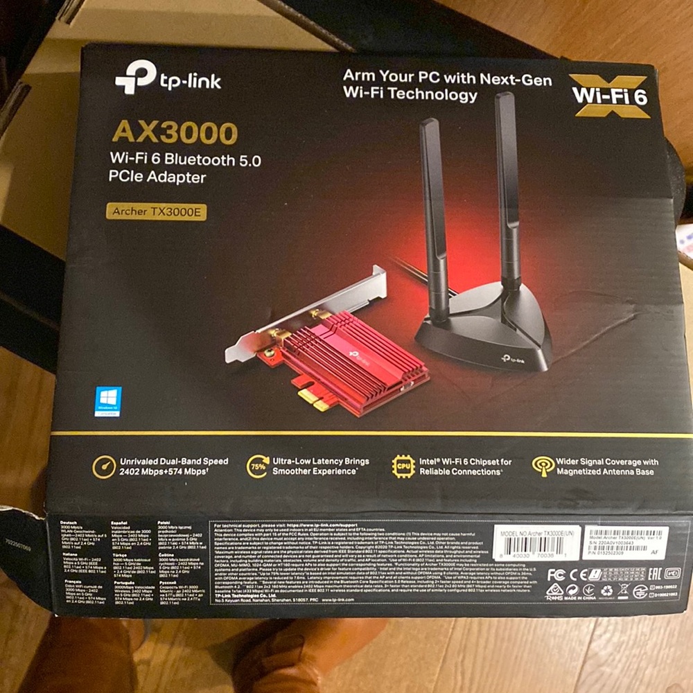 tPlink AX3000 wi-fi 6 Bluetooth pc adapter ARCHER TX3000E